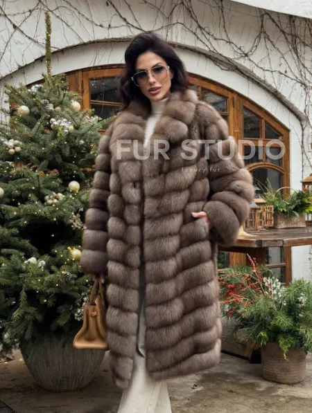 Манто из меха куницы - фото 9