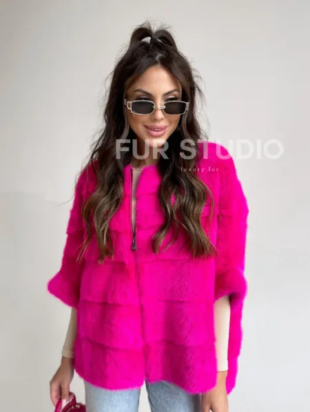 Норковая кофта на молнии - фото 1