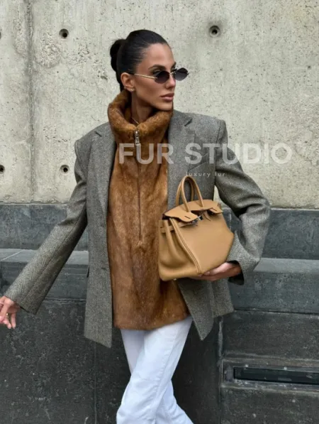 Меховая манишка из норки - фото 7