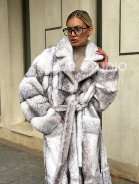 Норковая шуба - крестовка - фото 1