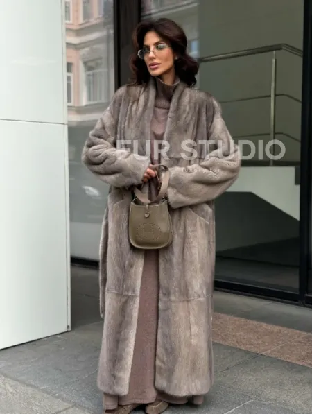 Длинная норковая шуба - фото 7