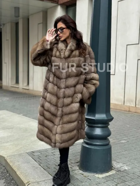 Шуба из натуральной куницы - фото 10