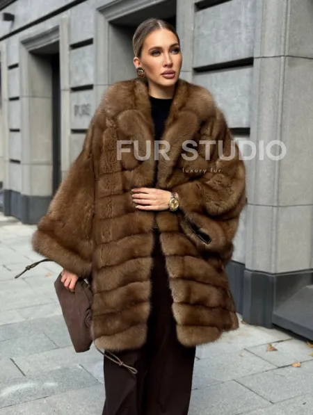 Шуба из куницы оверсайз - фото 8