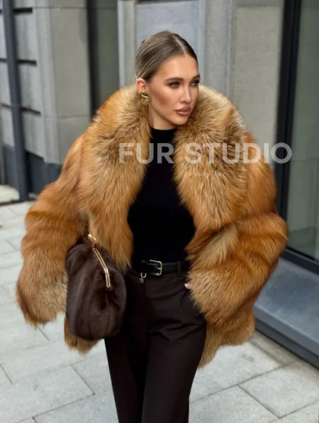 Шуба из лисы - рыжая - фото 18