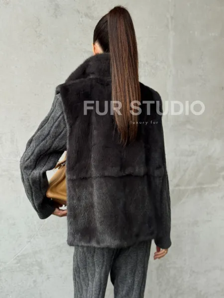 Меховая манишка из меха норки - фото 5