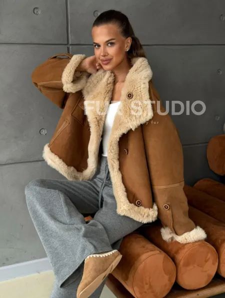 Дубленка - куртка двухсторонняя - фото 0