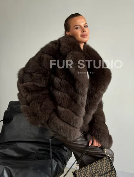 Шуба под соболь - рукава косички - фото 8