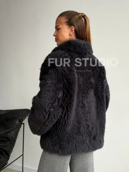 Короткая дубленка из овчины тиградо - фото 6