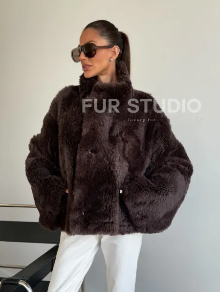 Женская двухсторонняя дубленка - фото 9