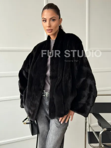 Полушубок норковый SAGA FURS - style oversize - фото 0