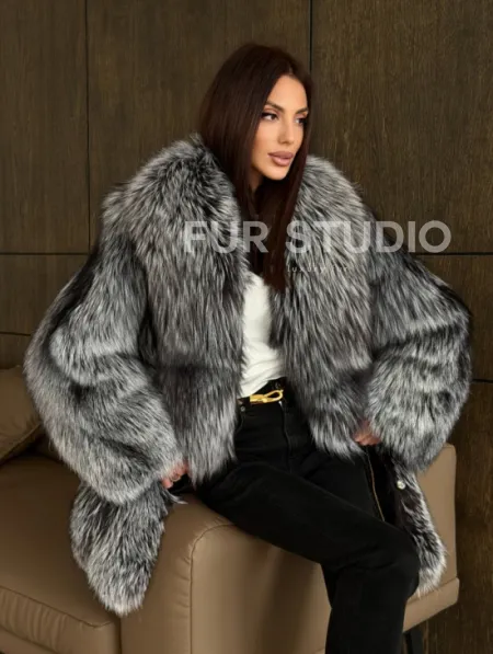 Женская шуба из чернобурки - фото 11