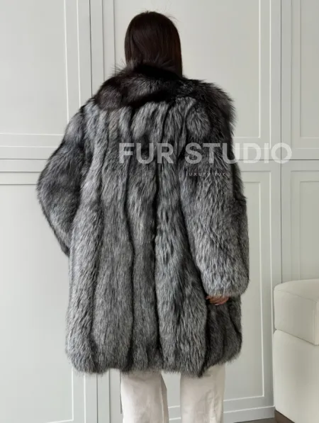 Шикарная шуба из чернобурки - фото 5