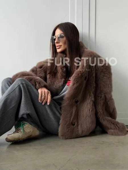 Дубленка из тосканы цвет taupe - фото 15