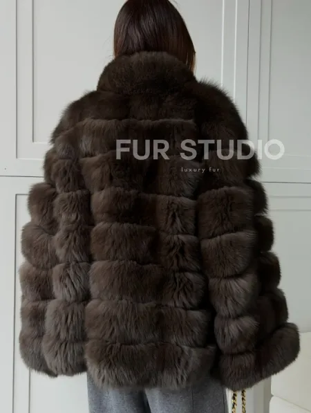 Шуба из натурального песца под соболь - фото 3