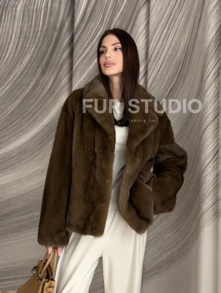 Жакет норковый под соболь - фото 12