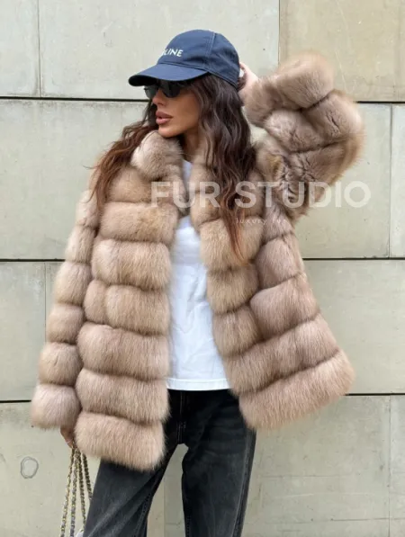 Шуба из меха куницы - фото 6