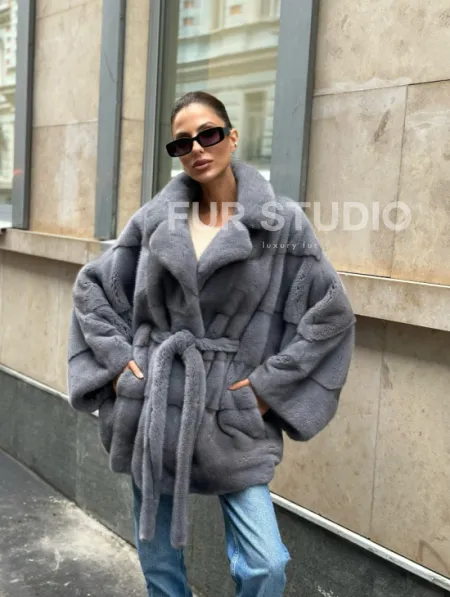 Норковое пончо - VELVET - фото 3