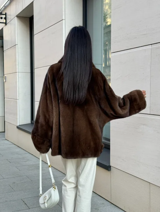 Шуба в натуральном цвете - аукционная норка VELVET - фото 10