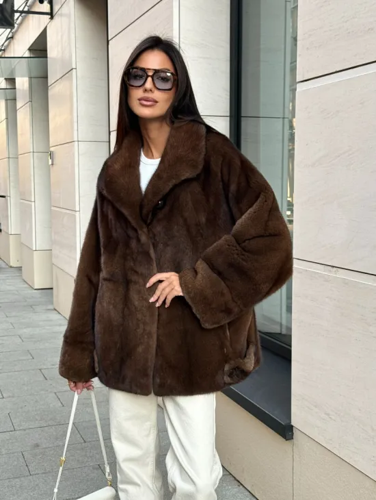 Шуба в натуральном цвете - аукционная норка VELVET - фото 6