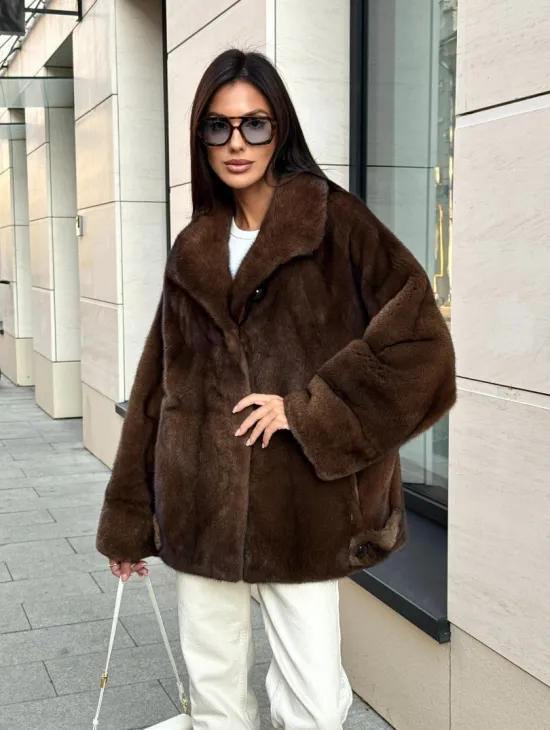 Шуба в натуральном цвете - аукционная норка VELVET - фото 7