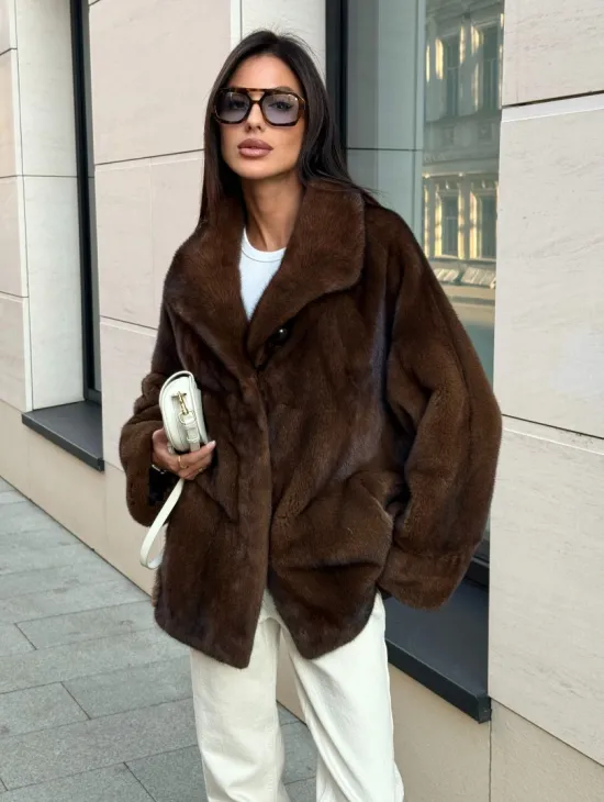 Шуба в натуральном цвете - аукционная норка VELVET - фото 4