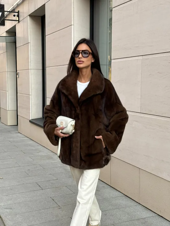 Шуба в натуральном цвете - аукционная норка VELVET - фото 11