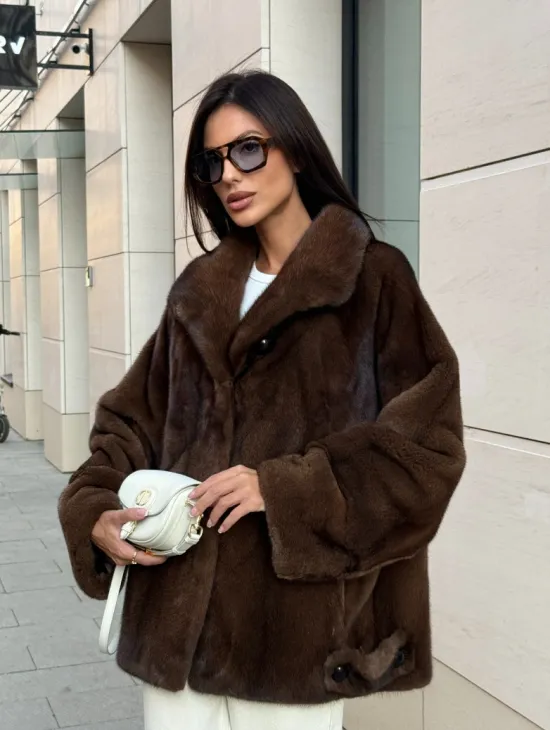 Шуба в натуральном цвете - аукционная норка VELVET - фото 5