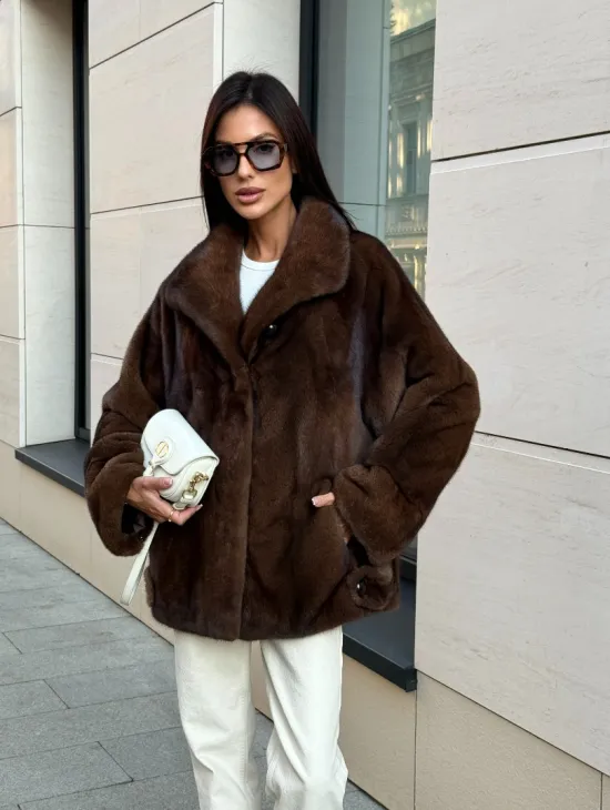 Шуба в натуральном цвете - аукционная норка VELVET - фото 9