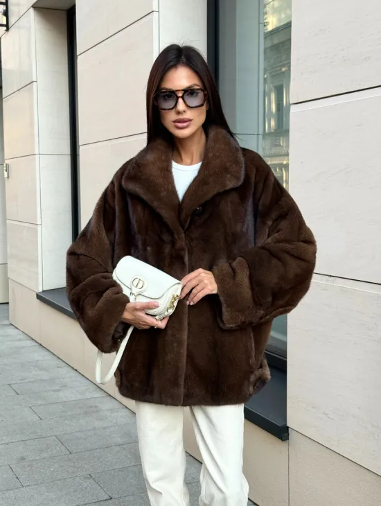 Шуба в натуральном цвете - аукционная норка VELVET - фото 8