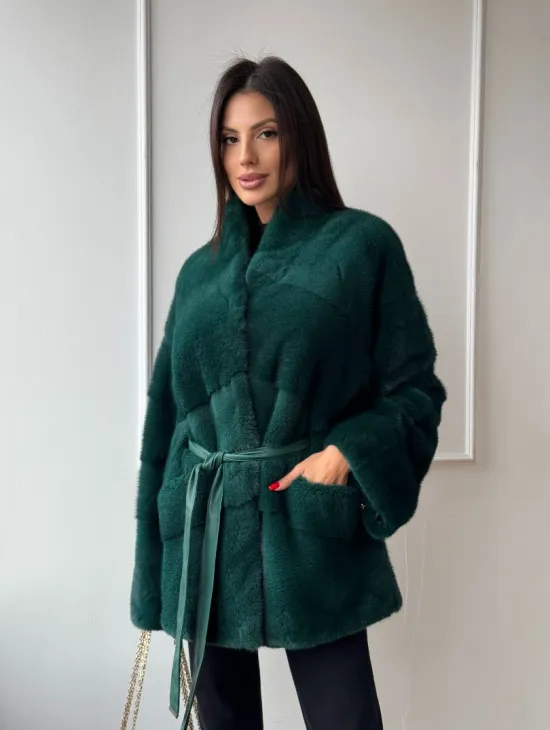 Норковый полушубок из плюшевой норки 