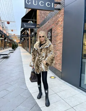 Шуба из оцелота под леопард модель «Летучая мышь» - фото 4