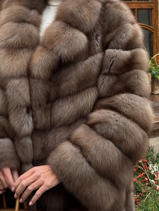 Манто из меха куницы - фото 1