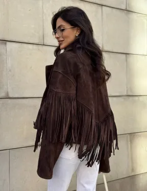 Кожаная куртка с бахромой - фото 7