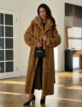 Золотая норковая шуба - фото 7