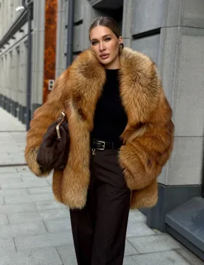 Шуба из лисы - рыжая - фото 20