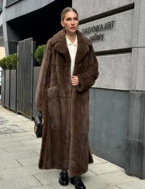 Норковая шуба - цвет соболь - фото 10