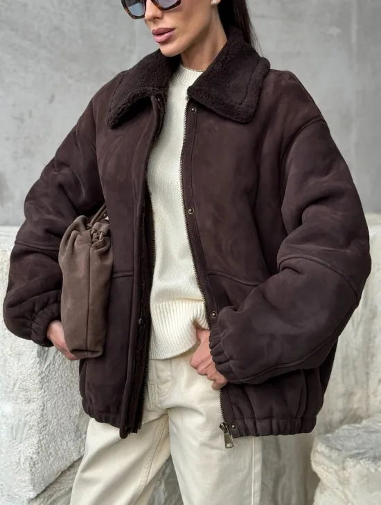 Дубленка бомбер женская - фото 3