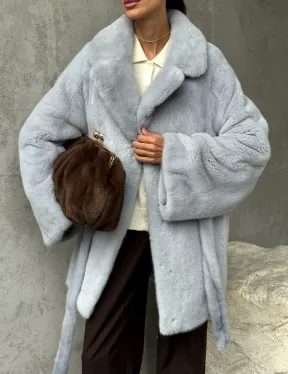 Полушубок из голубой норки - фото 3