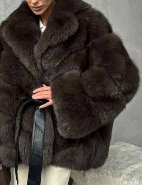 Шуба из песца под соболь - фото 1