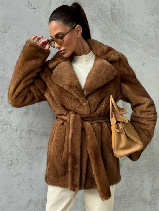 Шуба золотая - норковая - фото 6