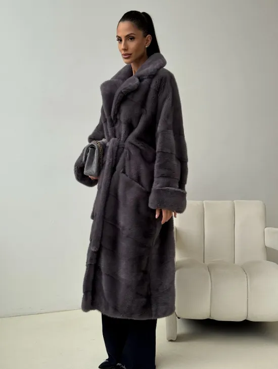 Норковая шуба - графит - фото 8