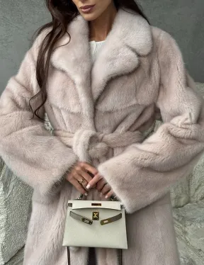 Светлая классическая норковая шуба - фото 1