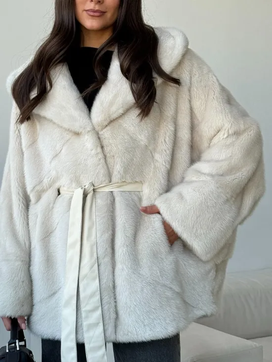 Шуба автоледи под пояс из меха норки - фото 2