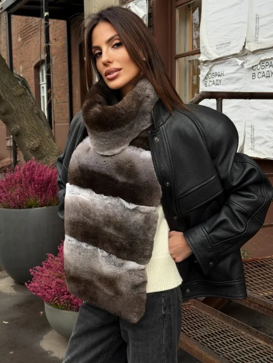 Манишка из кролика рекс под шиншиллу - фото 4