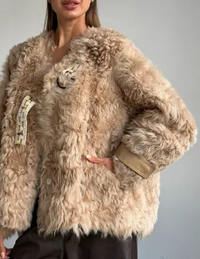 Короткая куртка из овчины - фото 3