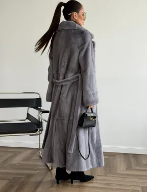 Голубая норковая шуба - фото 3