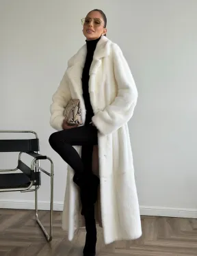 Белая норковая шуба в пол - фото 7