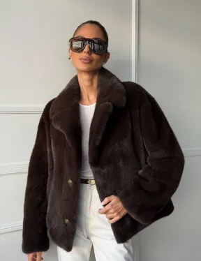 Пиджак норковый - английский воротник - фото 8