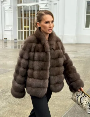 Меховой жакет из куницы - фото 25