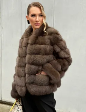 Меховой жакет из куницы - фото 13